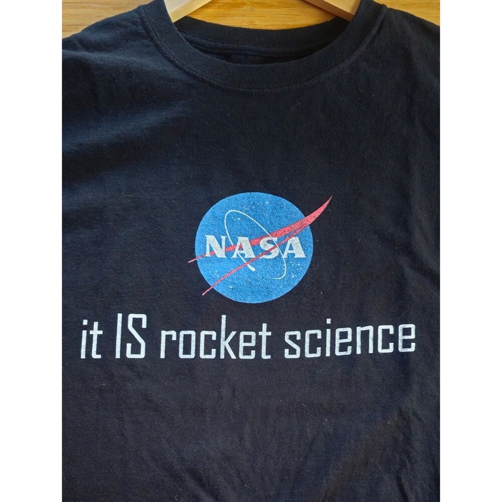 NASA “It IS Rocket Science” Long Sleeve T Shirt Black Size L Graphic Tee